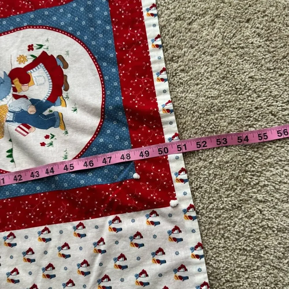 Vintage Sunbonnet Sue & Overall Sam Patchwork Quilt Baby Blanket Lightweight